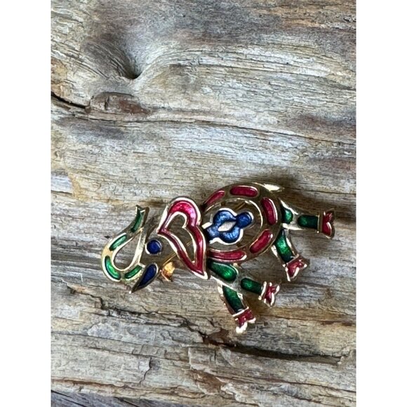 Vintage Crown Trifari L'Orient Enamel Elephant brooch - Picture 6 of 7